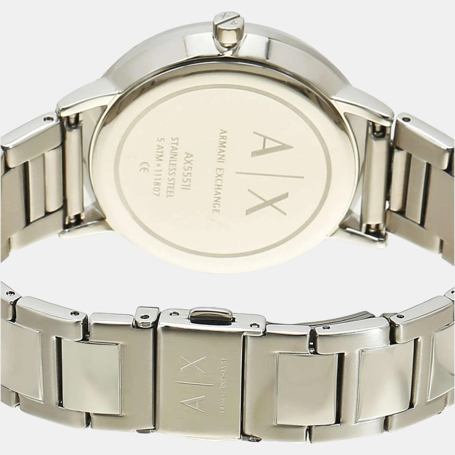 Unisex Quartz Silver Dial Chronograph Stainless Steel Watch AX5551 - Image 2