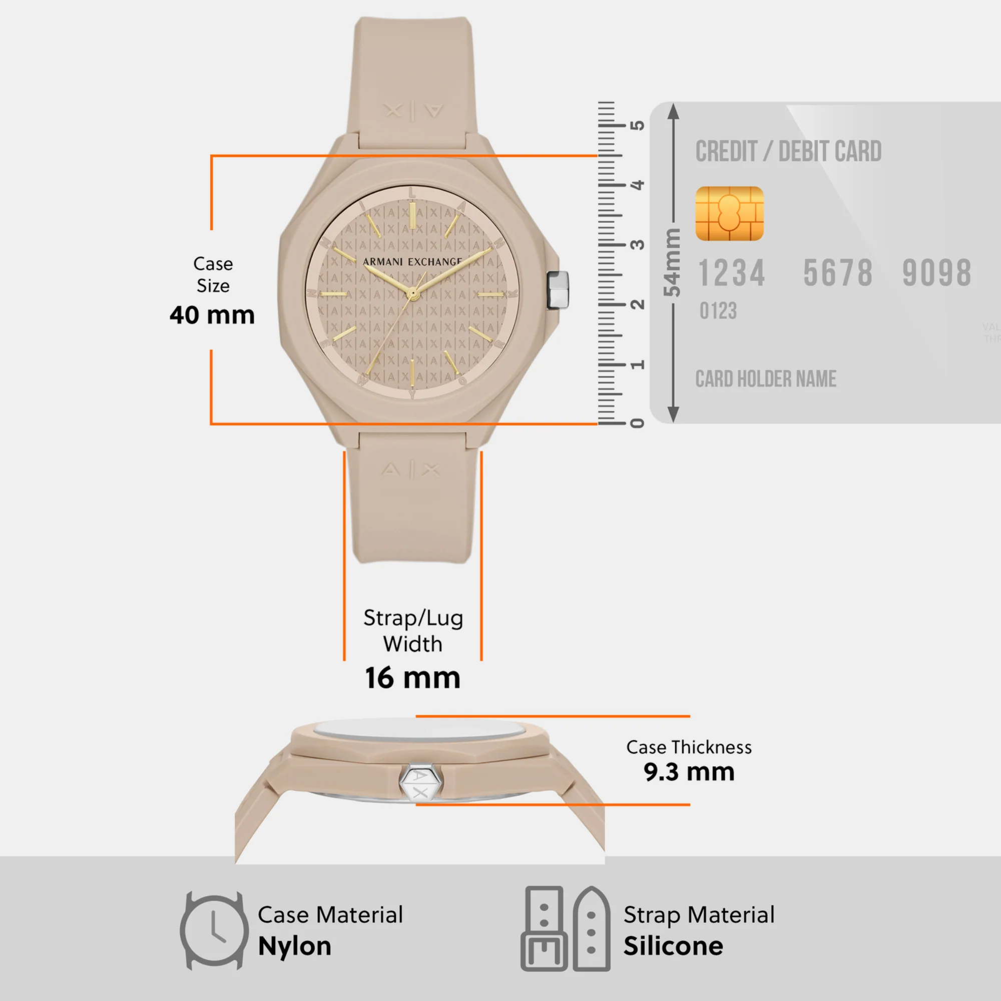 Women Quartz Beige Dial Analog Silicone Watch AX4603 - Image 4