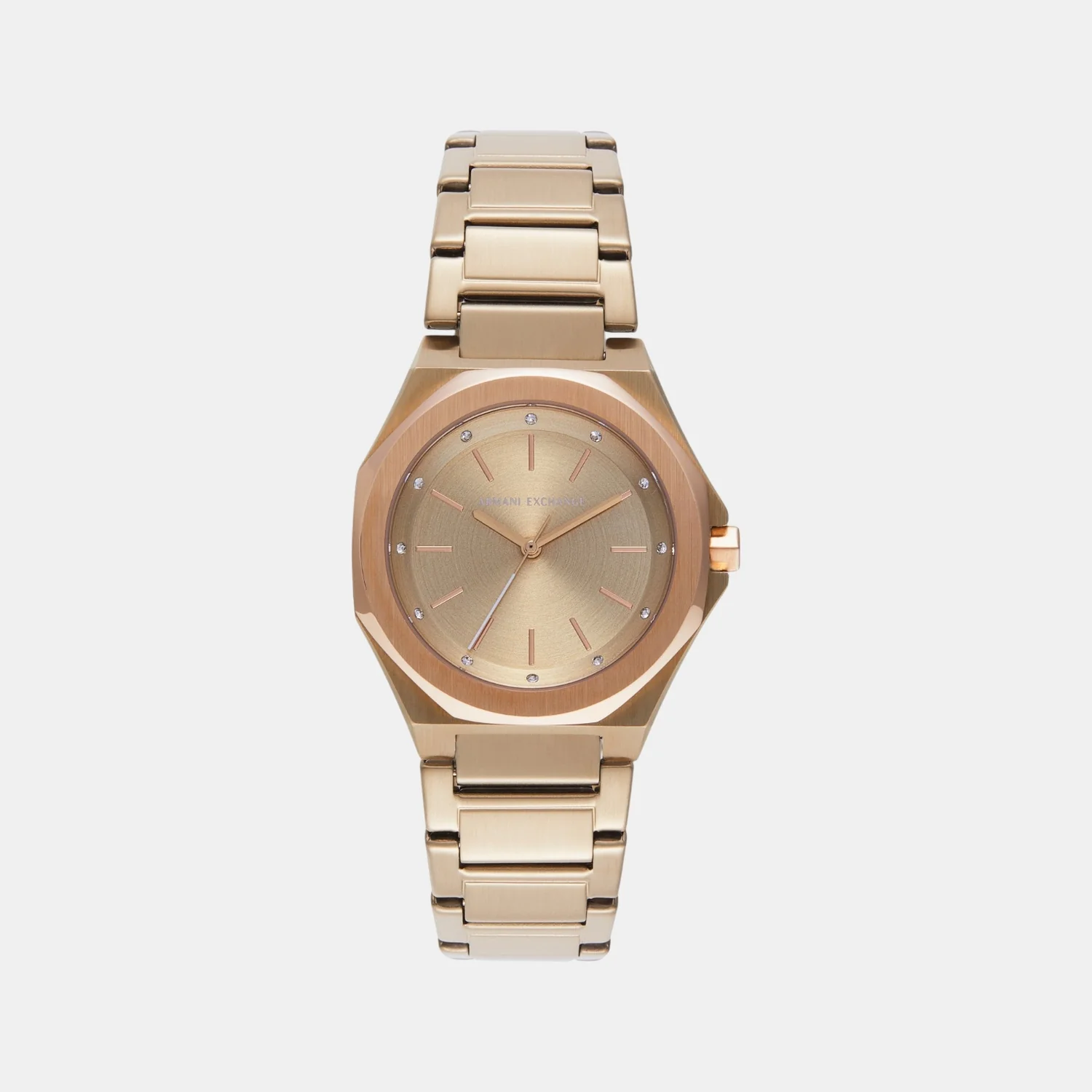 Women Quartz Gold Dial Analog Stainless Steel Watch AX4616