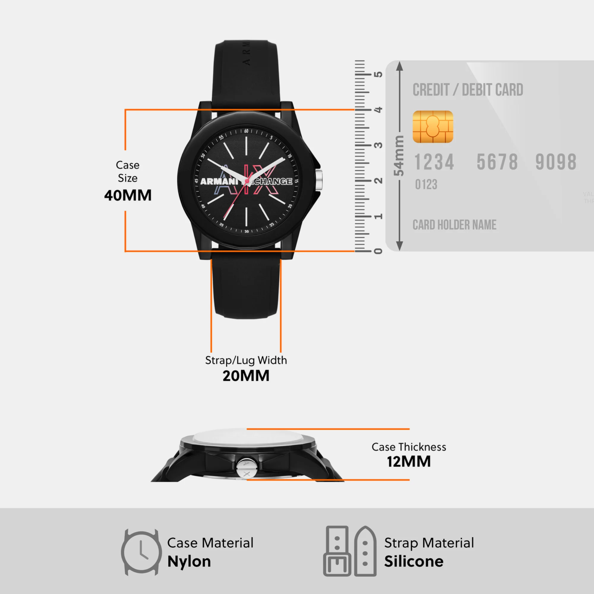 Women Quartz Black Dial Analog Silicone Watch AX4374 - Image 4