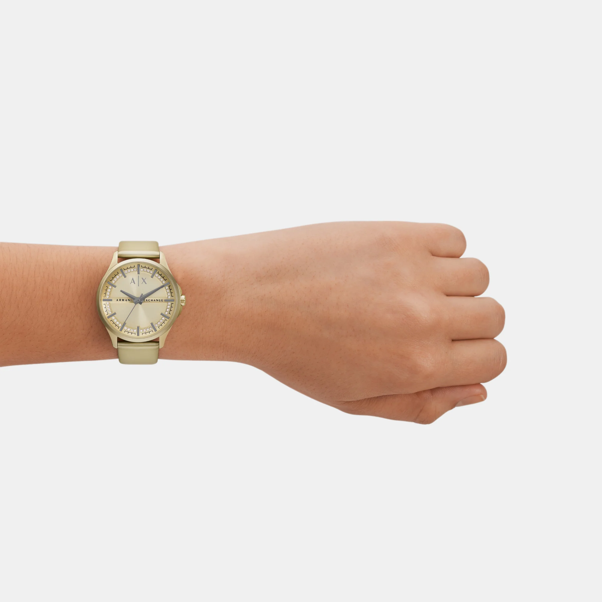 Women Quartz Gold Dial Analog Leather Watch AX5271 - Image 6