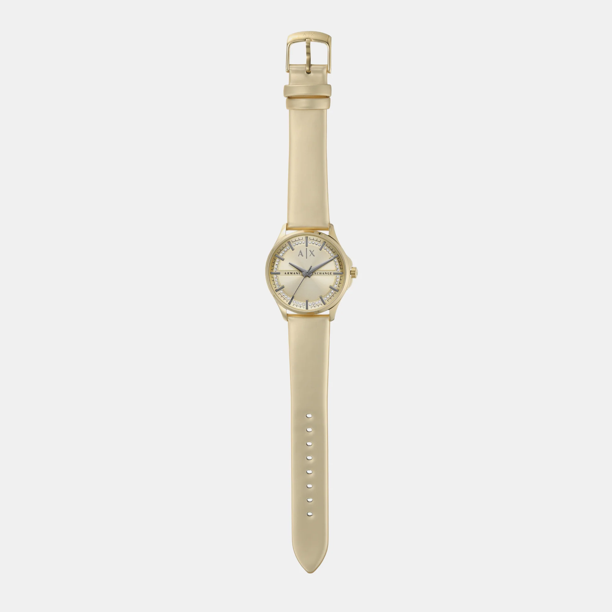 Women Quartz Gold Dial Analog Leather Watch AX5271 - Image 8