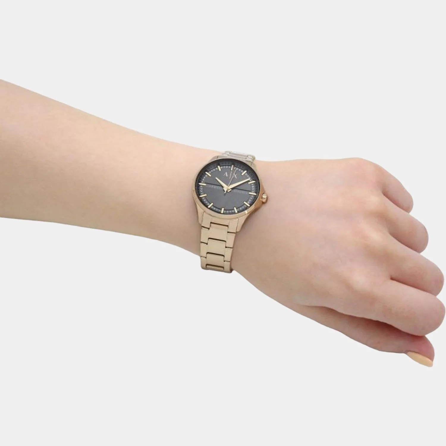 Women Quartz Grey Dial Analog Stainless Steel Watch AX5257 - Image 4