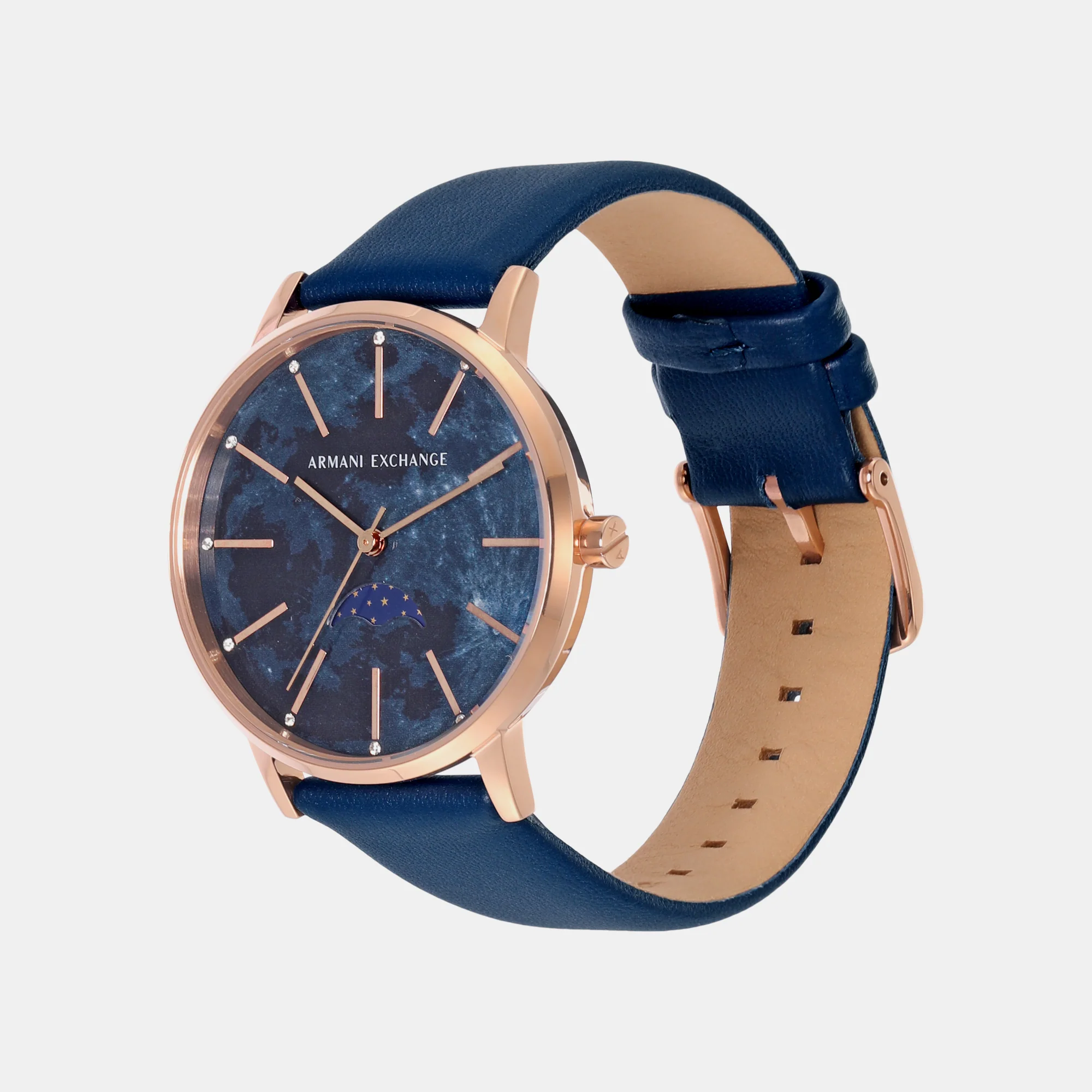 Women Quartz Rose Gold Dial Analog Leather Watch AX7149SET - Image 3
