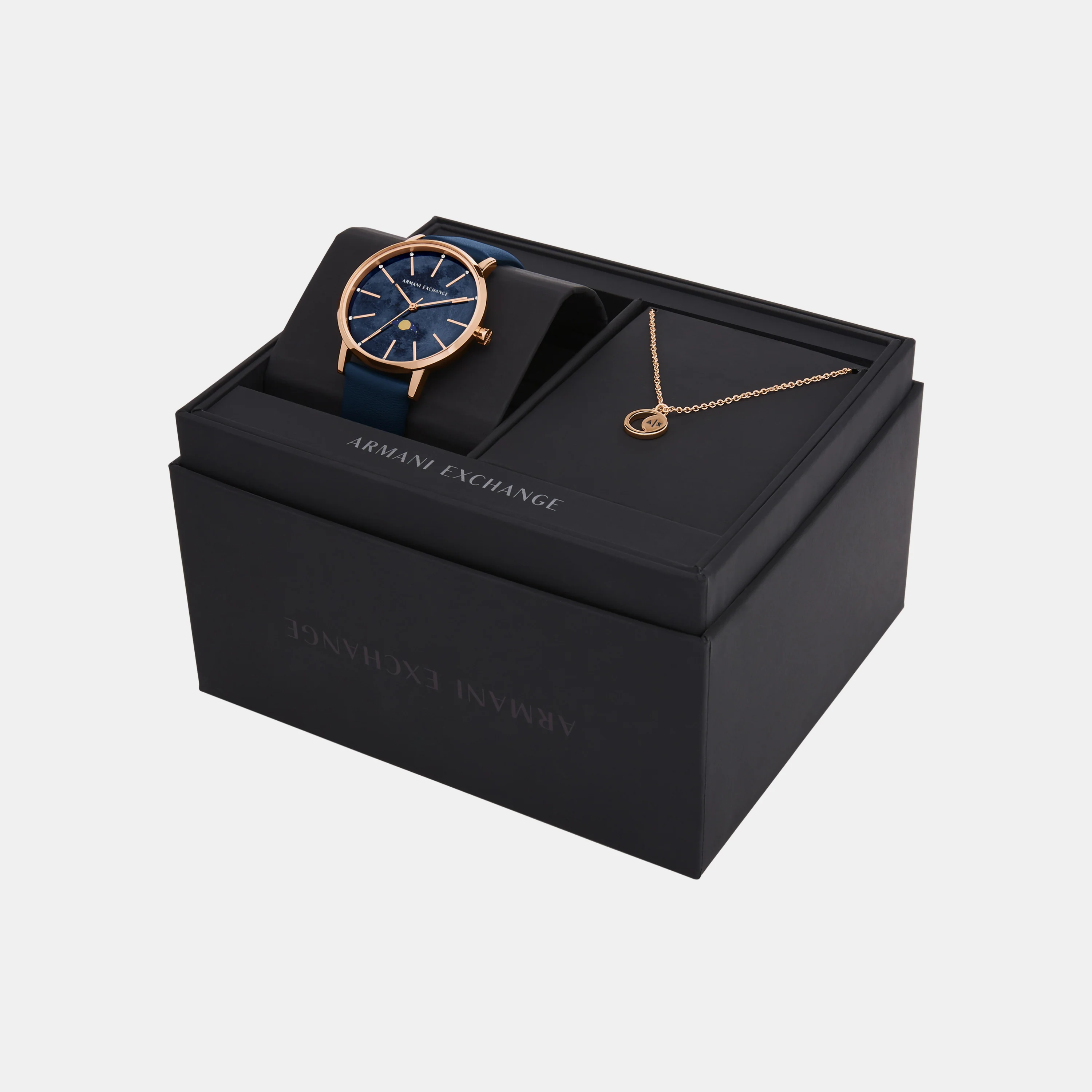 Women Quartz Rose Gold Dial Analog Leather Watch AX7149SET - Image 9