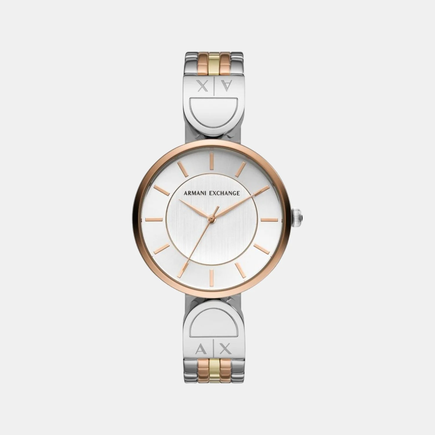 Women Quartz Silver Dial Analog Stainless Steel Watch AX5381