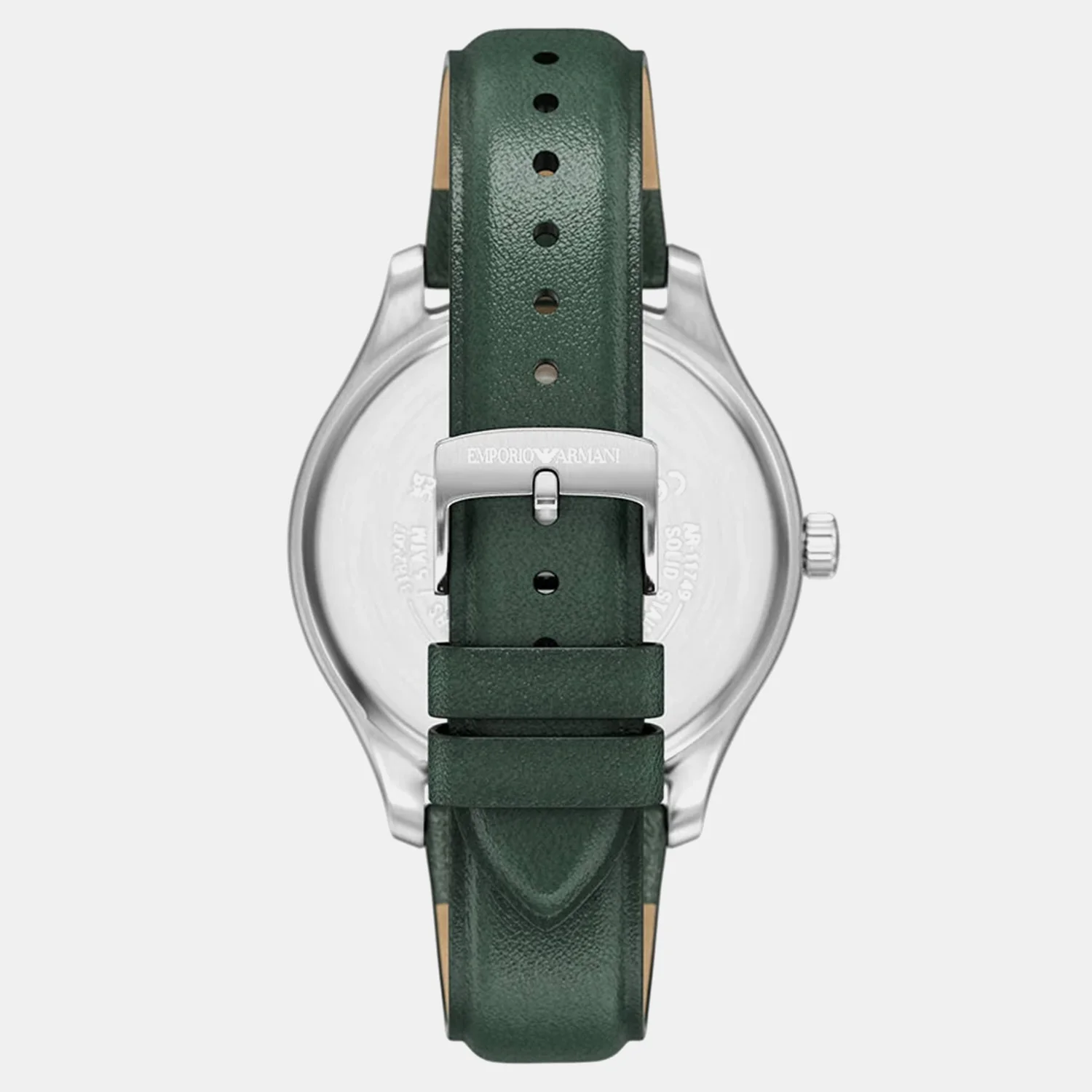 Men Quartz Green Dial Analog Leather Watch AR11749 - Image 5