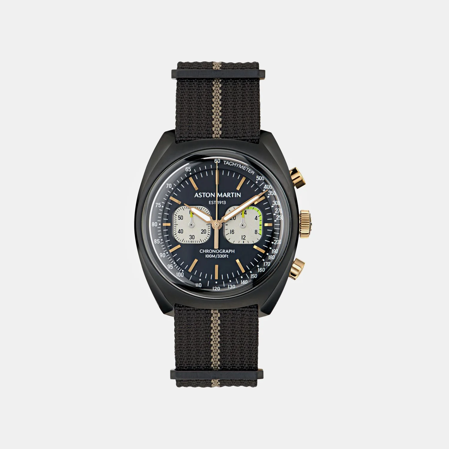 Timeless Men Quartz Black Dial Chronograph Nylon Watch MTTS2F5043E