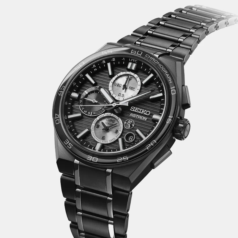 Astron GPS Solar Dual-Time Chronograph Men Night Sky Black Dial Watch SSH179J1 - Image 3