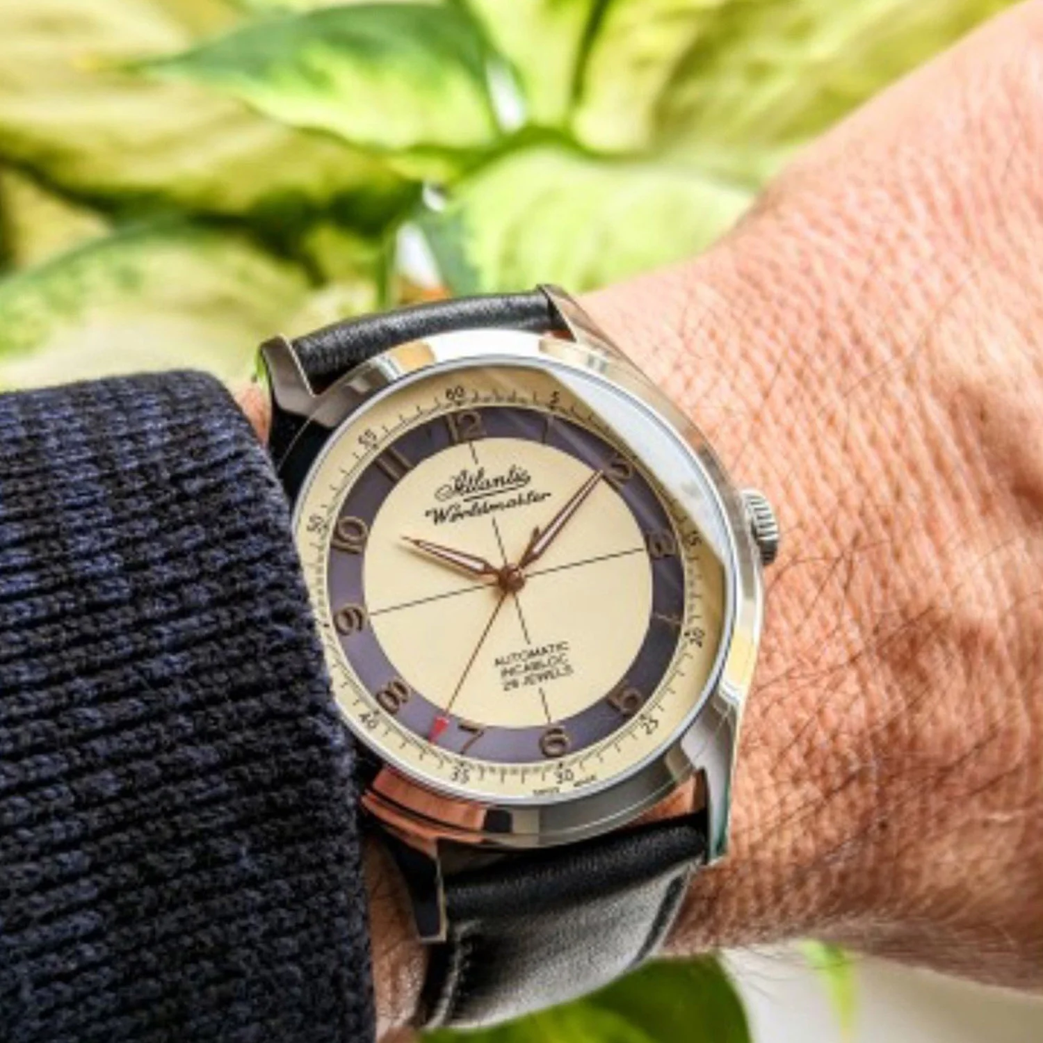 Men Automatic Cream Dial Analog Leather Watch 53754.41.93RB - Image 2