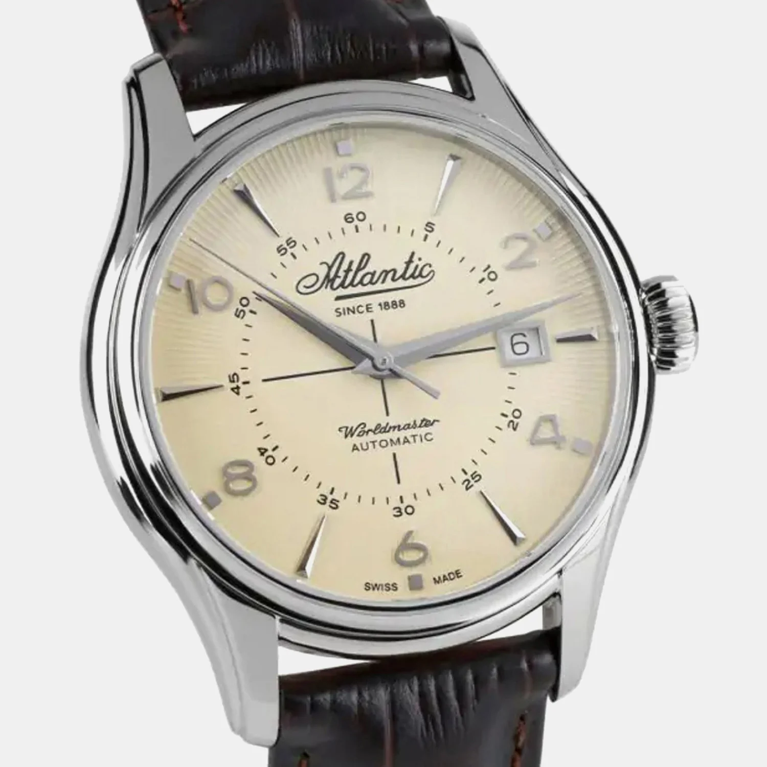 Men Automatic Cream Dial Analog Leather Watch 55750.41.95S - Image 3