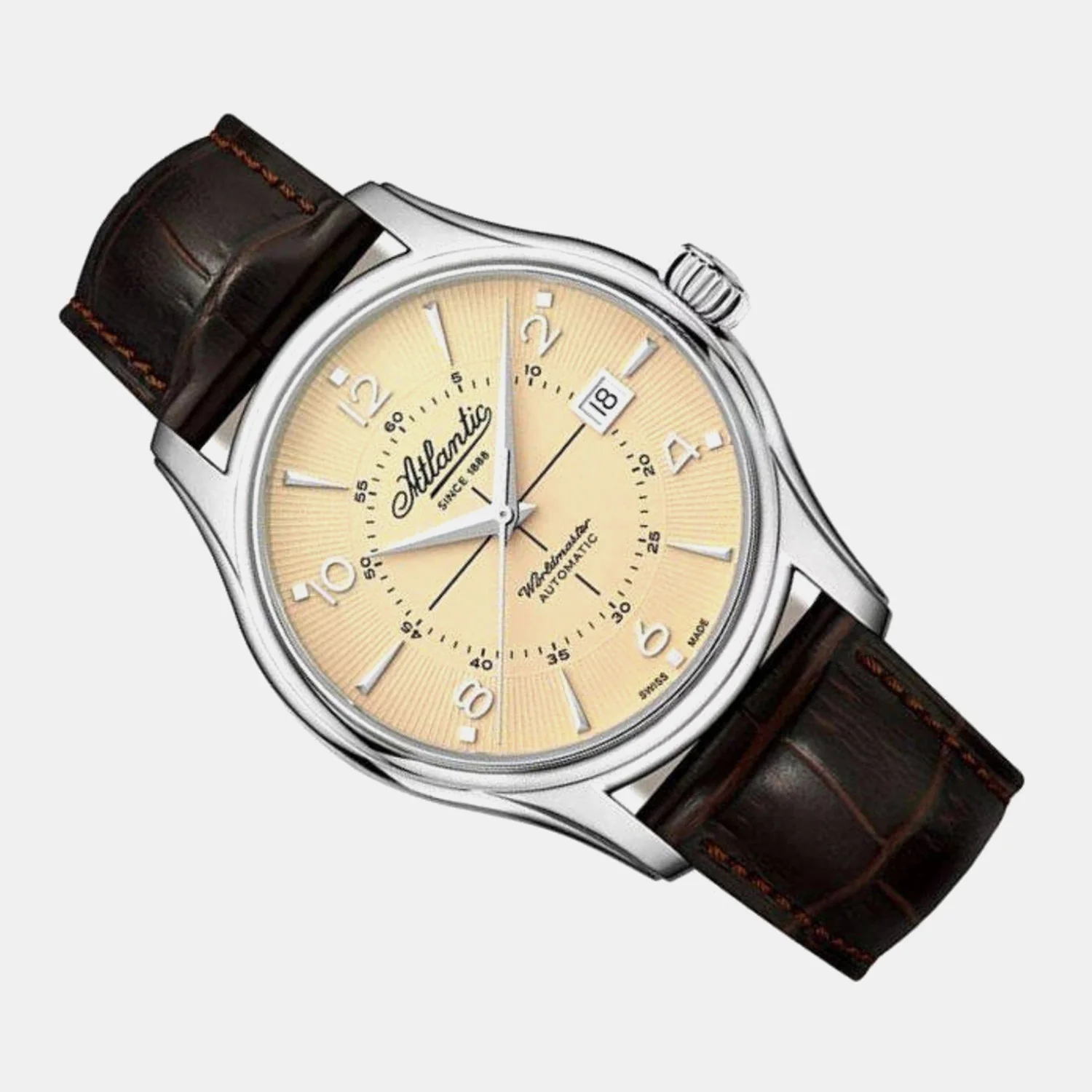 Men Automatic Cream Dial Analog Leather Watch 55750.41.95S - Image 4