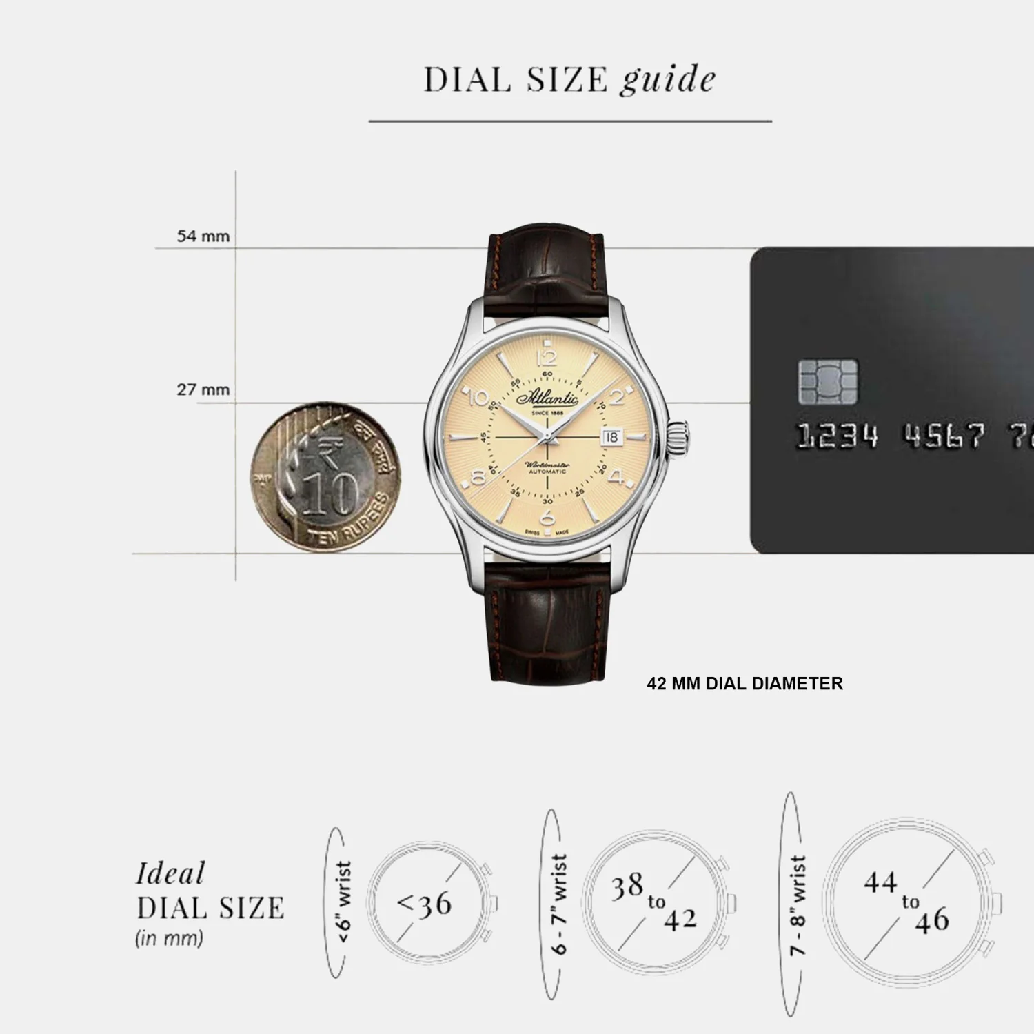 Men Automatic Cream Dial Analog Leather Watch 55750.41.95S - Image 8