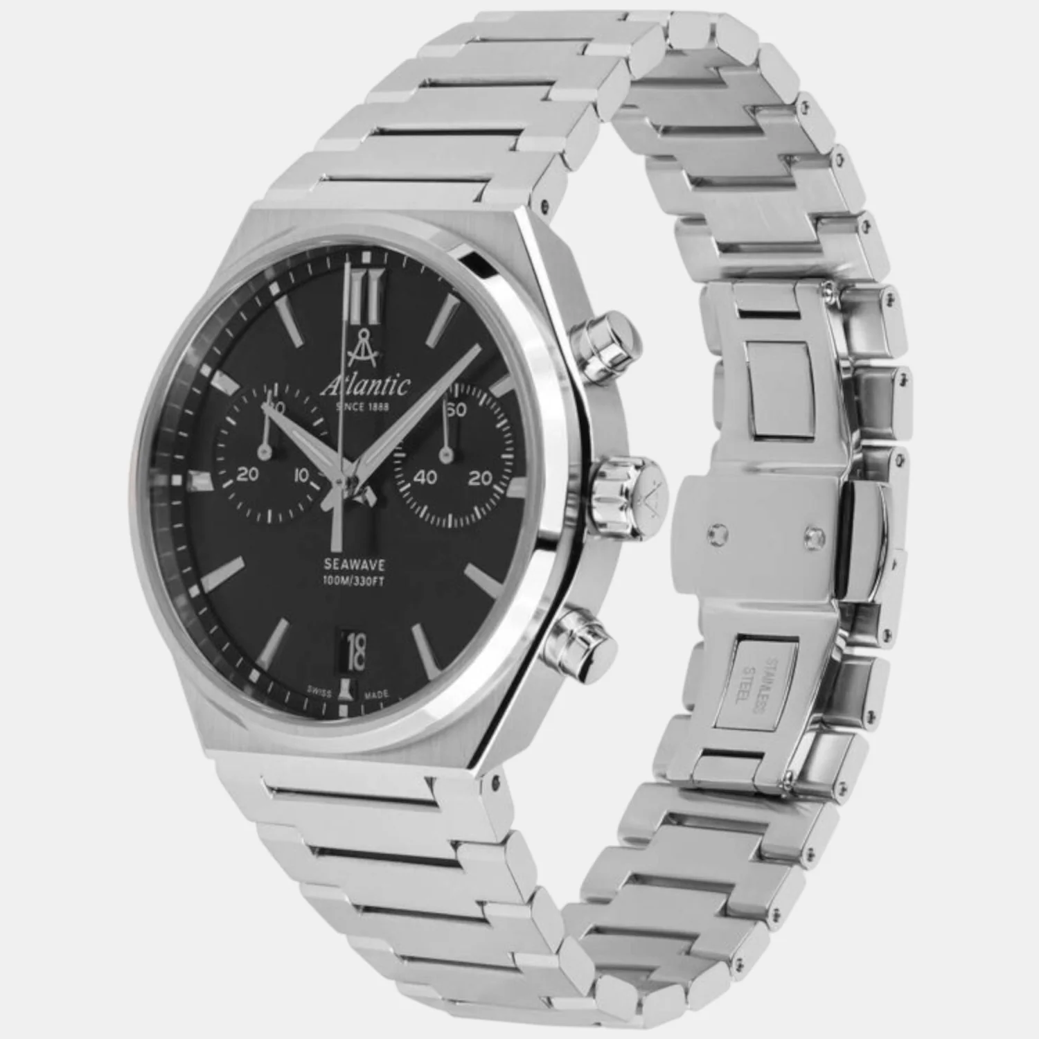 Men Quartz Black Dial Chronograph Stainless Steel Watch 58466.41.61 - Image 3