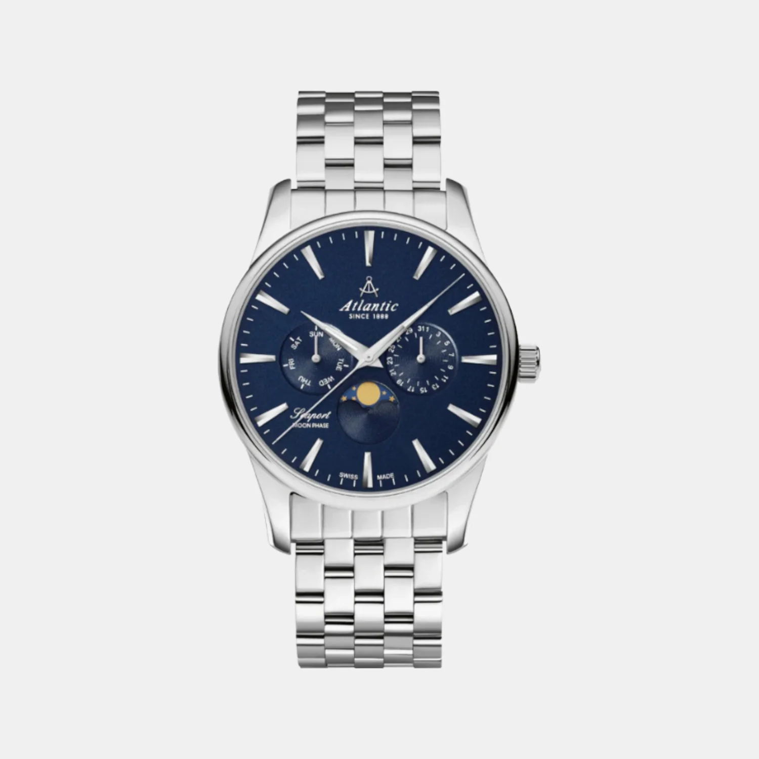 Men Quartz Blue Dial Analog Stainless Steel Watch 56555.41.51 - Image 2