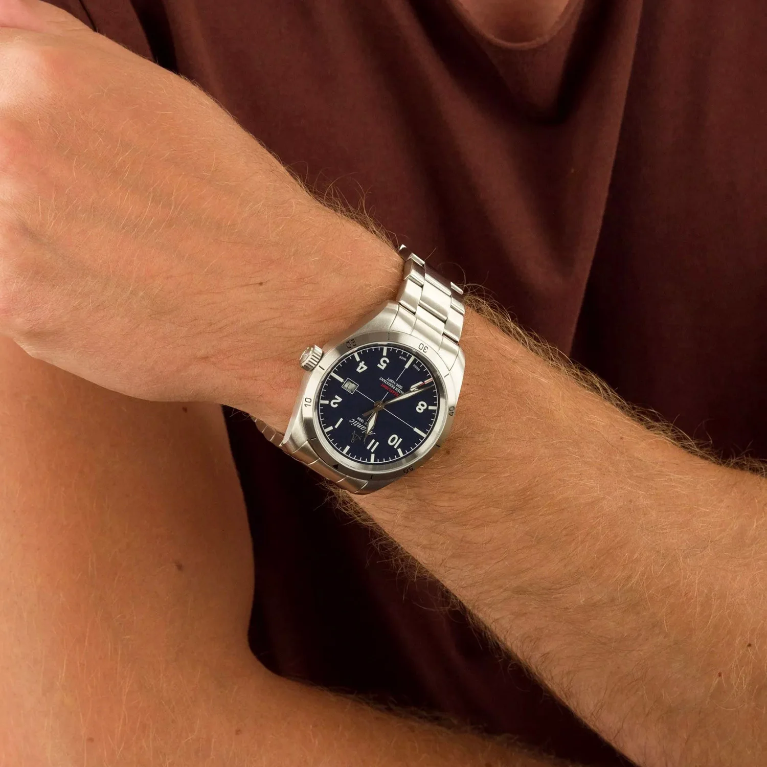 Men Quartz Blue Dial Analog Stainless Steel Watch 70356.41.55 - Image 4