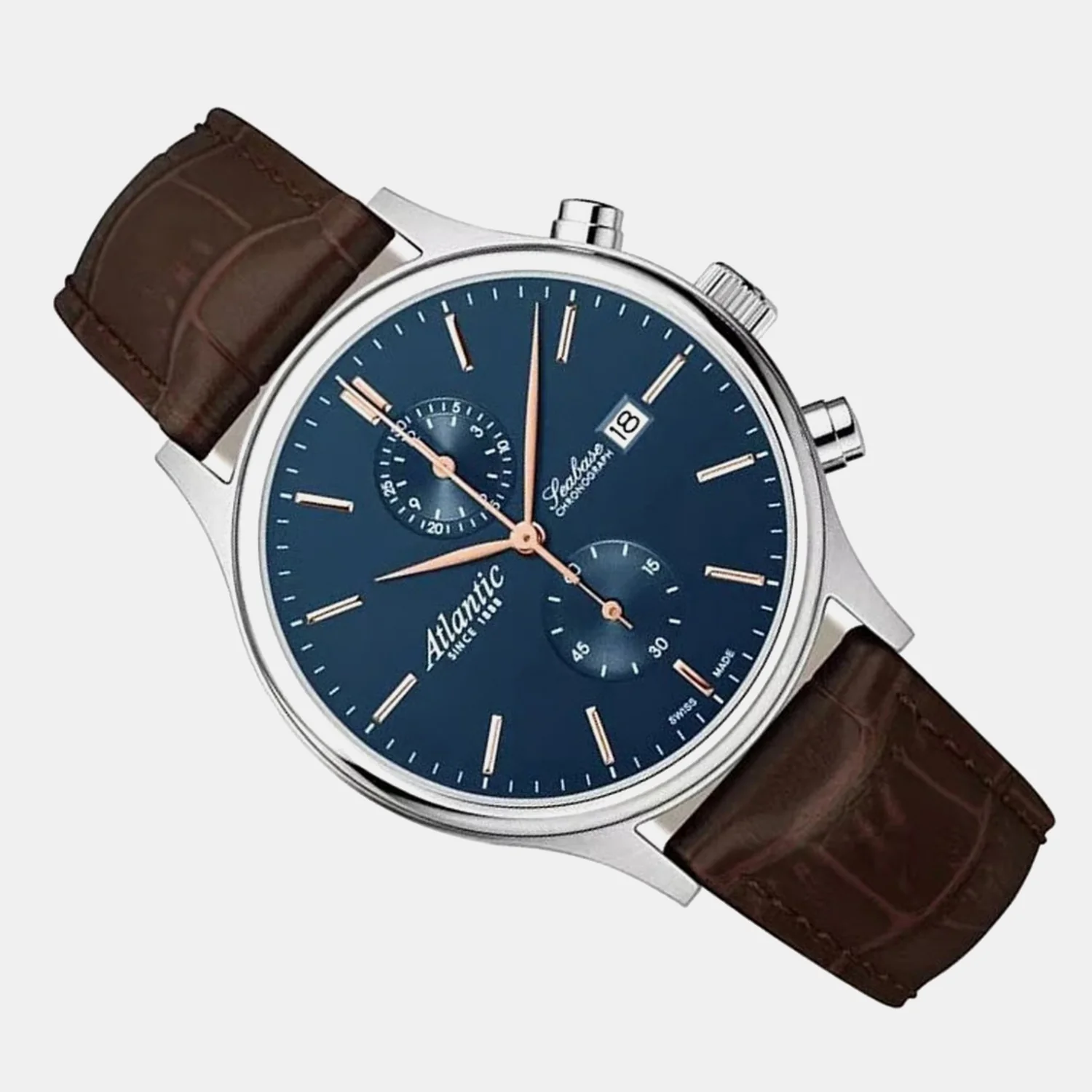 Men Quartz Blue Dial Chronograph Leather Watch 64452.41.51R - Image 2