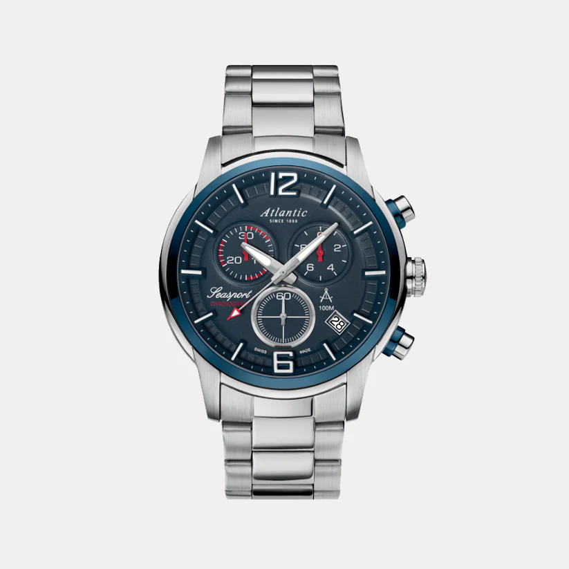 Men Quartz Blue Dial Chronograph Stainless Steel Watch 87466.47.55