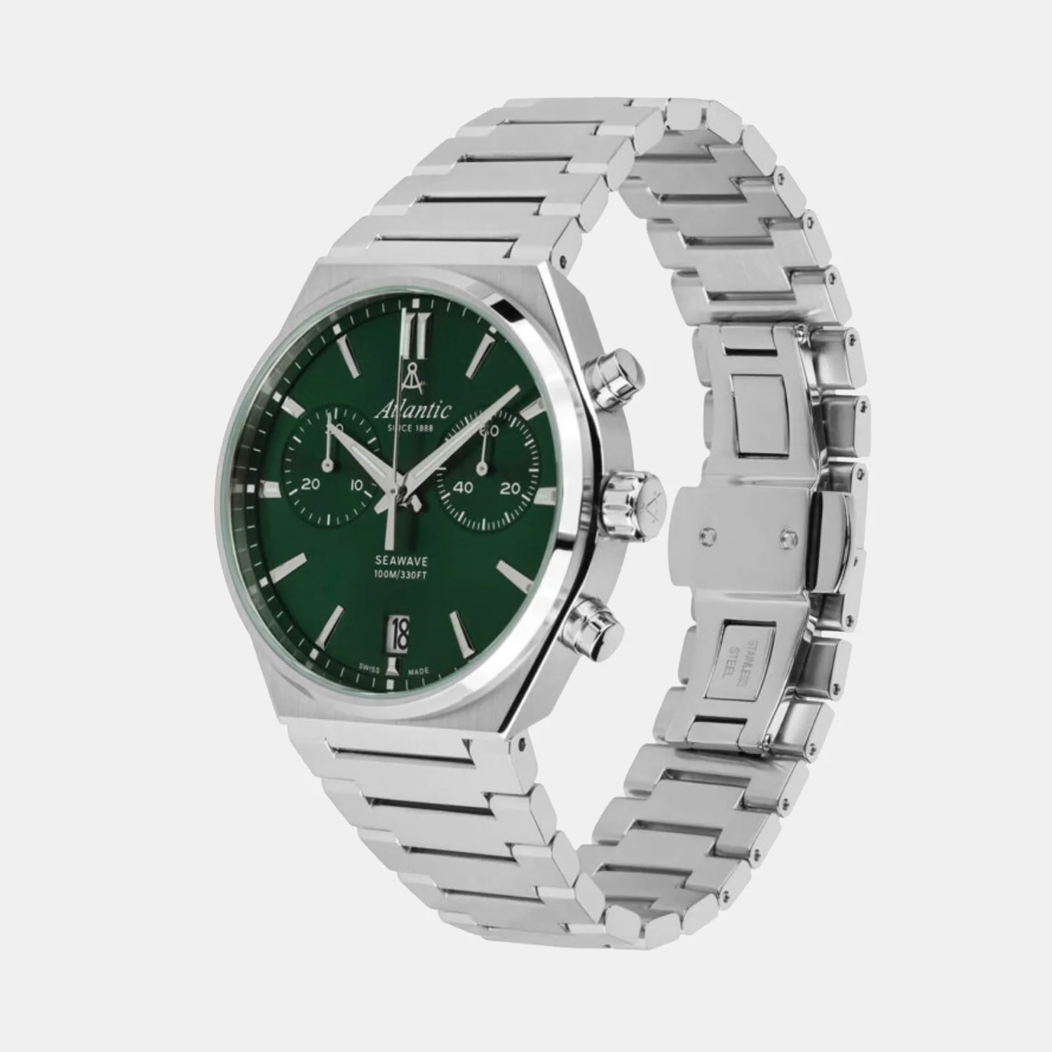 Men Quartz Green Dial Chronograph Stainless Steel Watch 58466.41.71 - Image 3