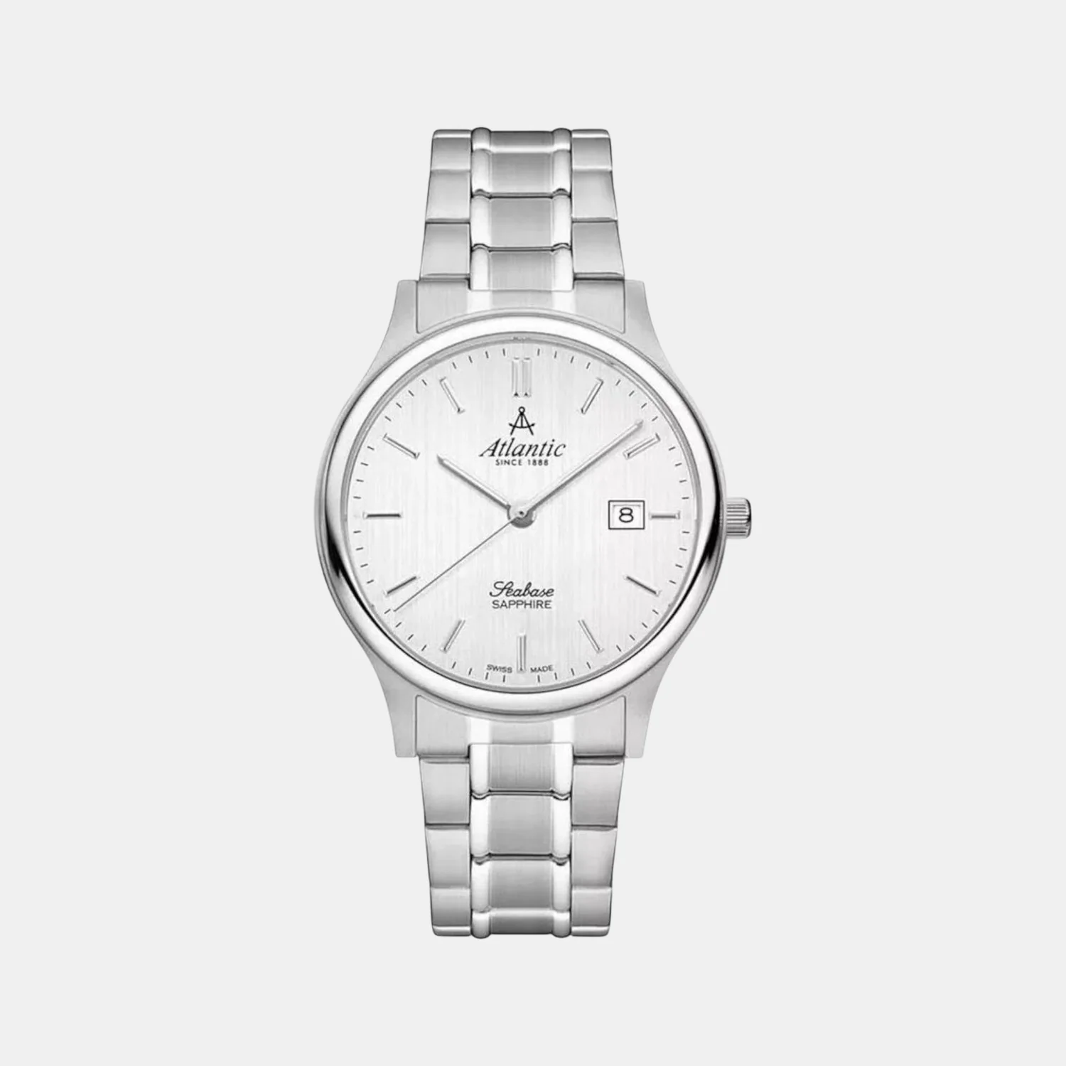 Seabase Men Quartz Silver Dial Analog Stainless Steel Watch 60348.41.21