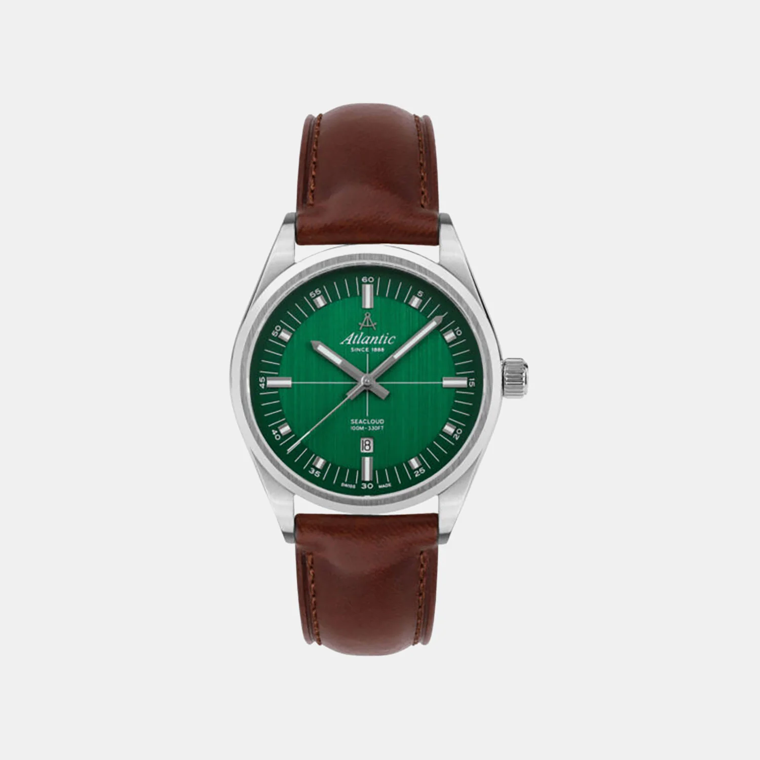 Seacloud Men Quartz Green Dial Analog Leather Watch 73361.41.71