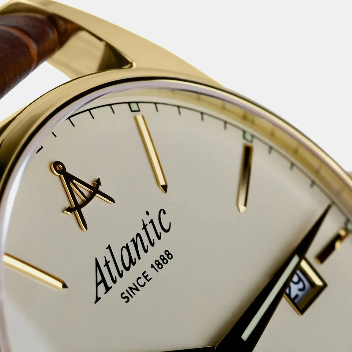 Seaport Men Quartz Gold Dial Analog Leather Watch 56352.45.31 - Image 5