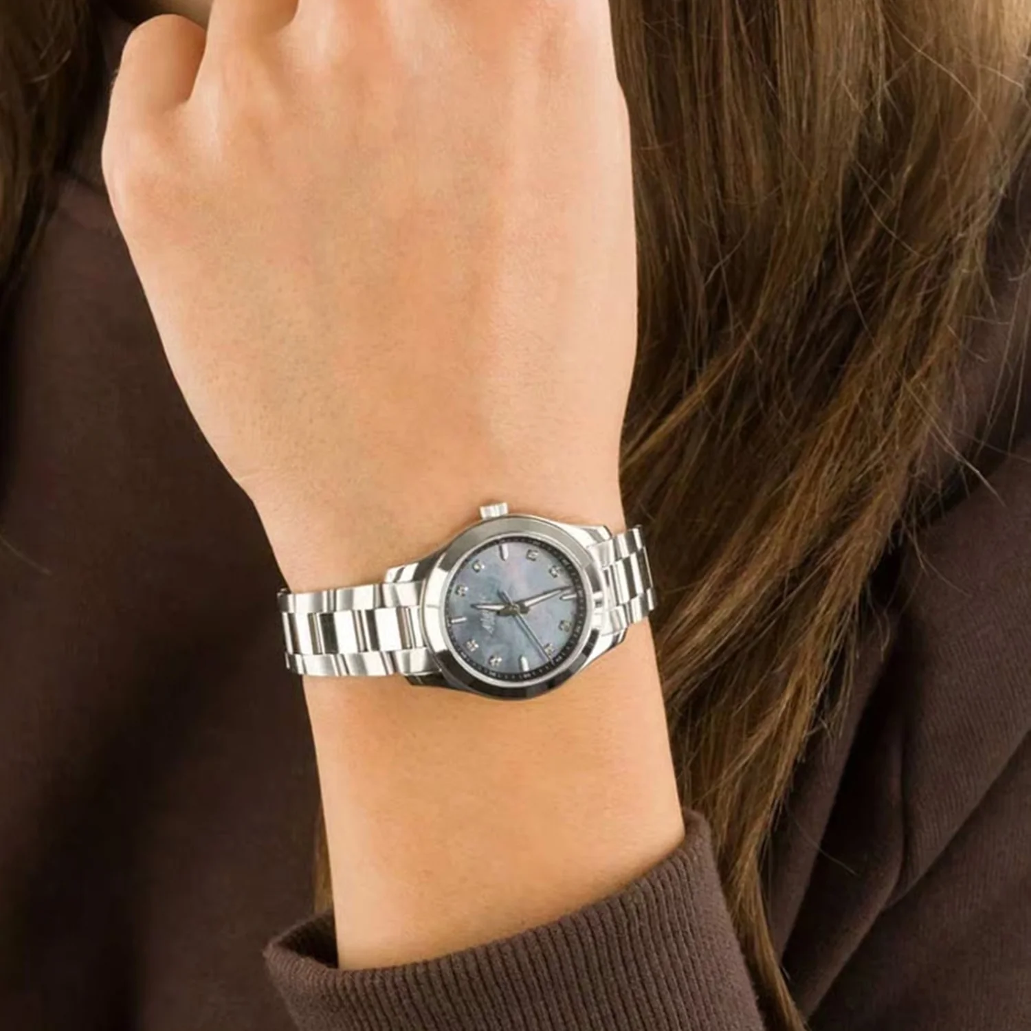 Women Quartz Black Mother Of Pearl Dial Analog Stainless Steel Watch 20335.41.07BK - Image 3