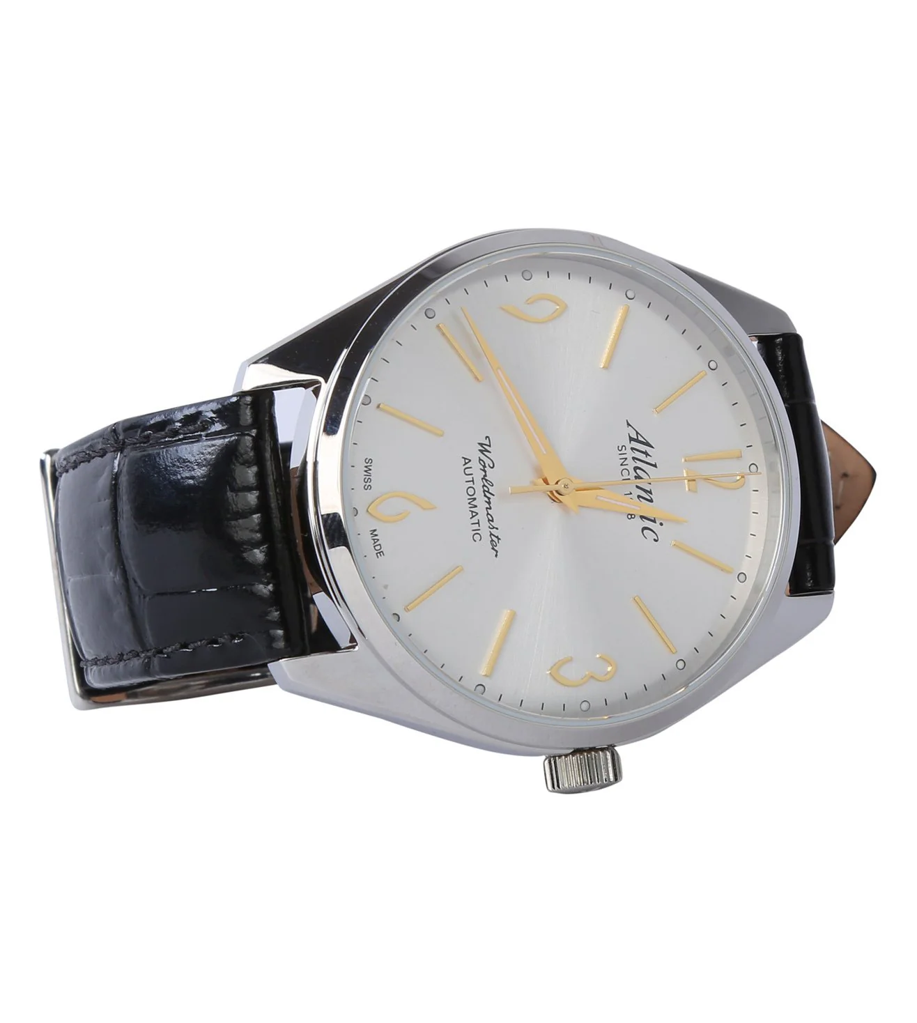 Worldmaster Art Deco Men Automatic Silver Dial Analog Leather Watch 51752.41.29G - Image 3
