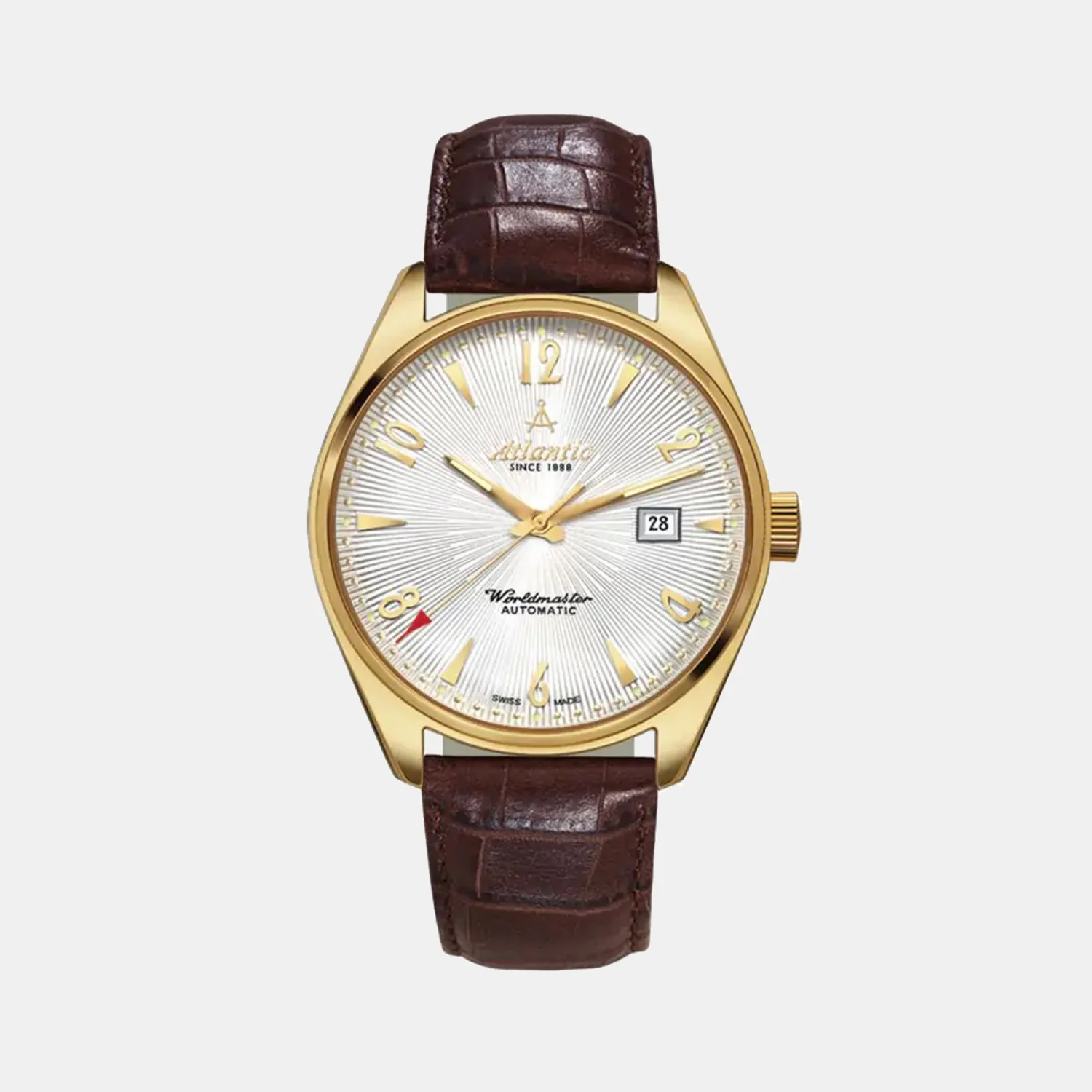Worldmaster Art-Deco Men Automatic Silver Dial Analog Leather Watch 51752.45.25G