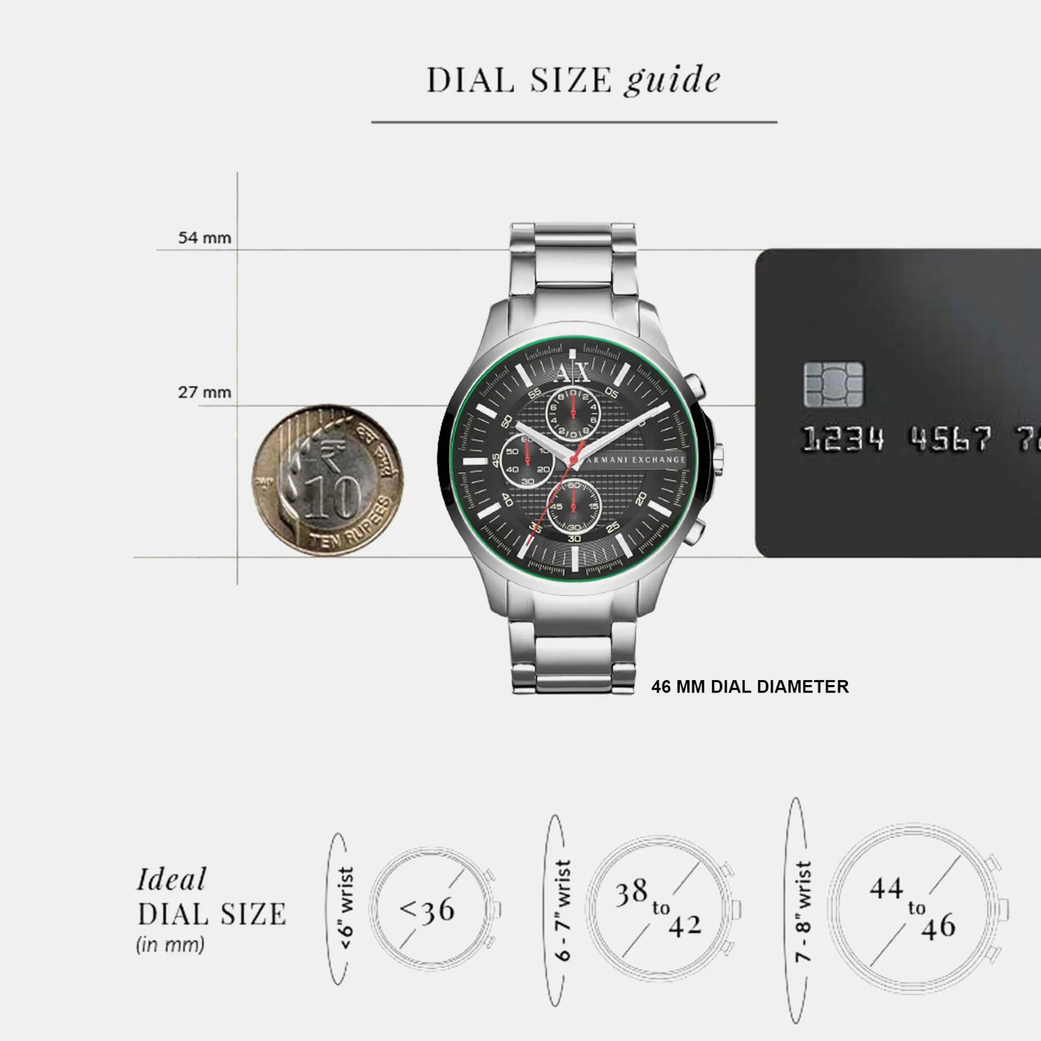 Men Quartz Black Dial Multi-Function Stainless Steel Watch AX2163 - Image 5