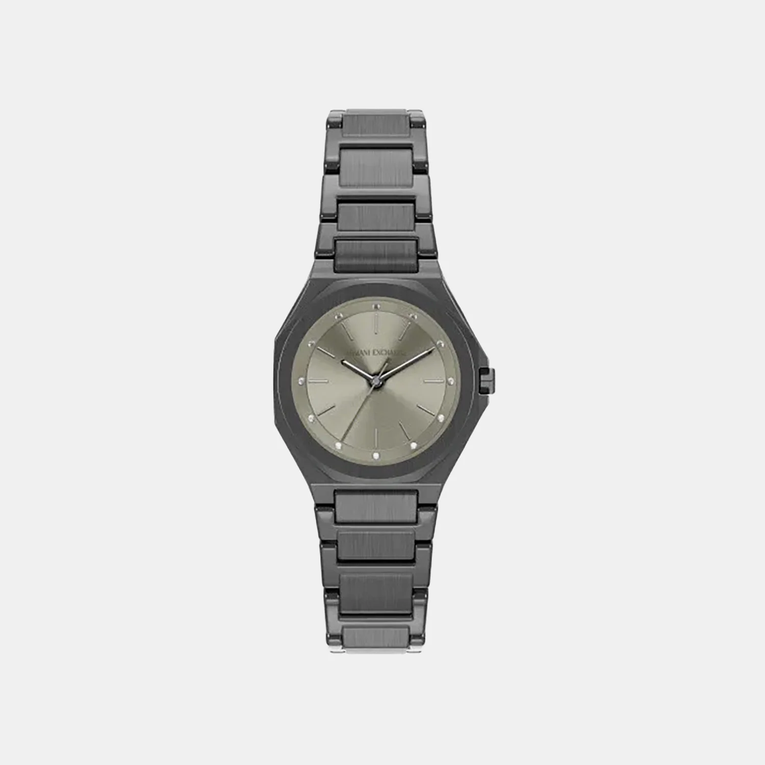 Women Quartz Grey Dial Analog Stainless Steel Watch AX4625