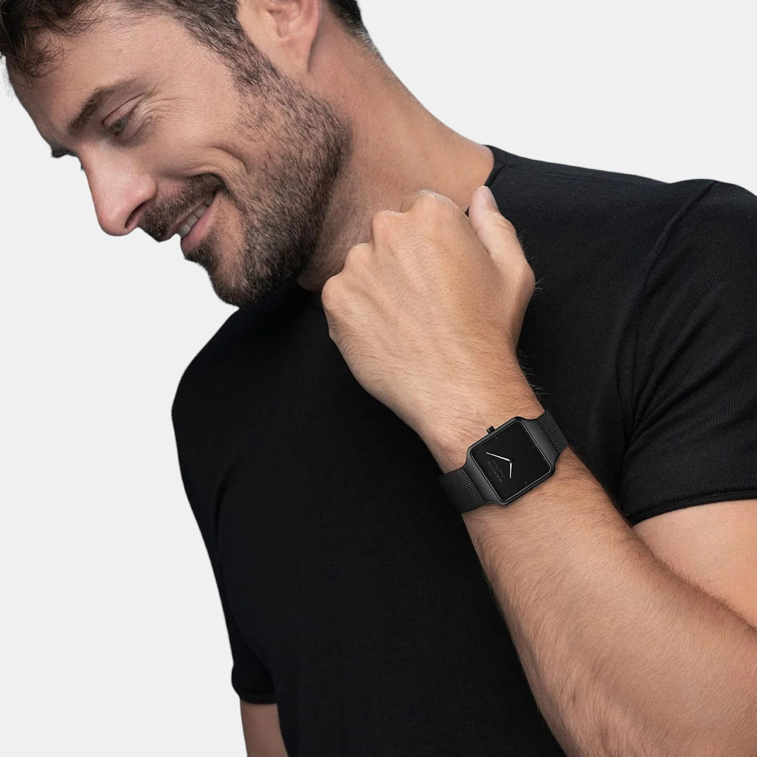 Men's Black Analog Stainless Steel Watch 15836-123 - Image 2