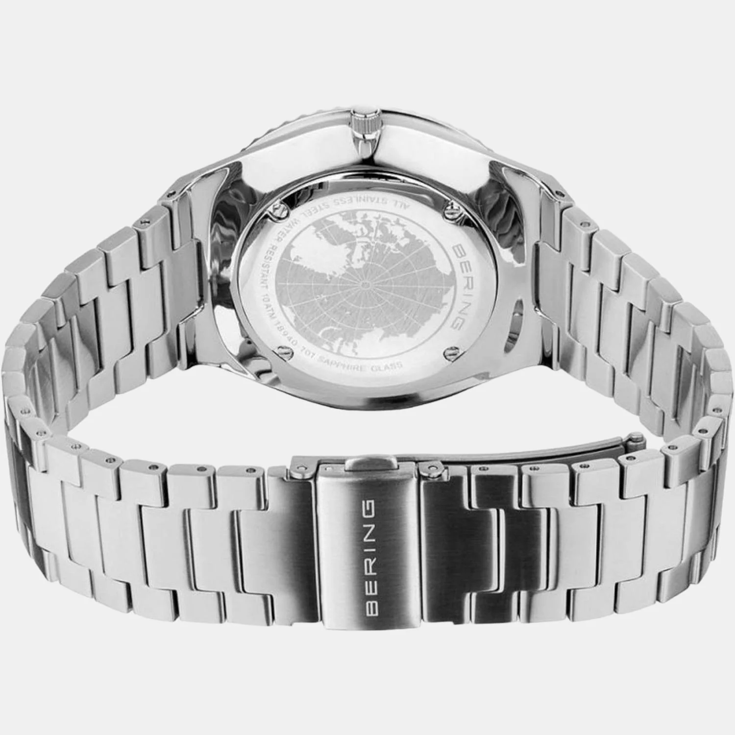 Men's Quartz Blue Dial Analog Stainless Steel Watch 18940-707 - Image 3