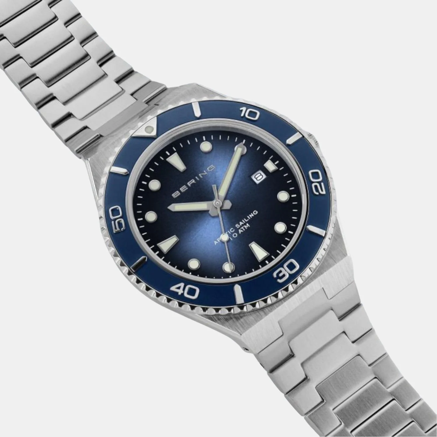 Men's Quartz Blue Dial Analog Stainless Steel Watch 18940-707 - Image 4