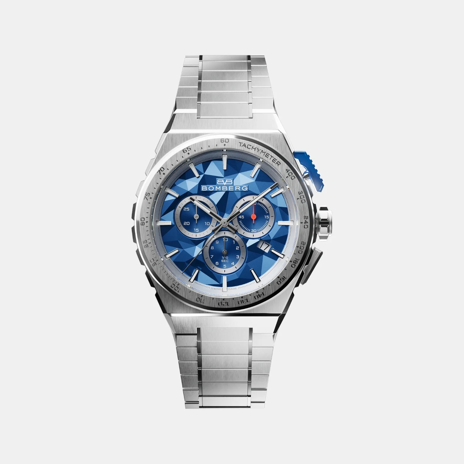 Apex Pulse Men Quartz Blue Dial Chronograph Stainless Steel Watch NT42CHSS.02-3.12 - Image 2