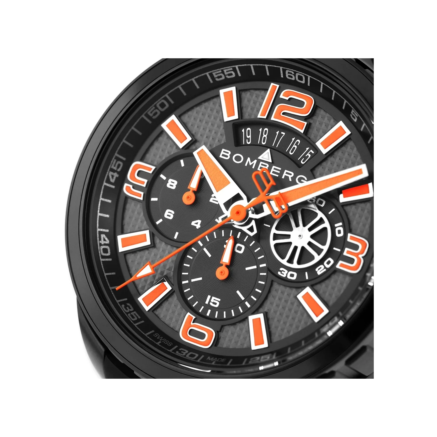 Heritage Men Quartz Grey Dial Chronograph Silicone Watch BS45CHPBA.064-6.12 - Image 3