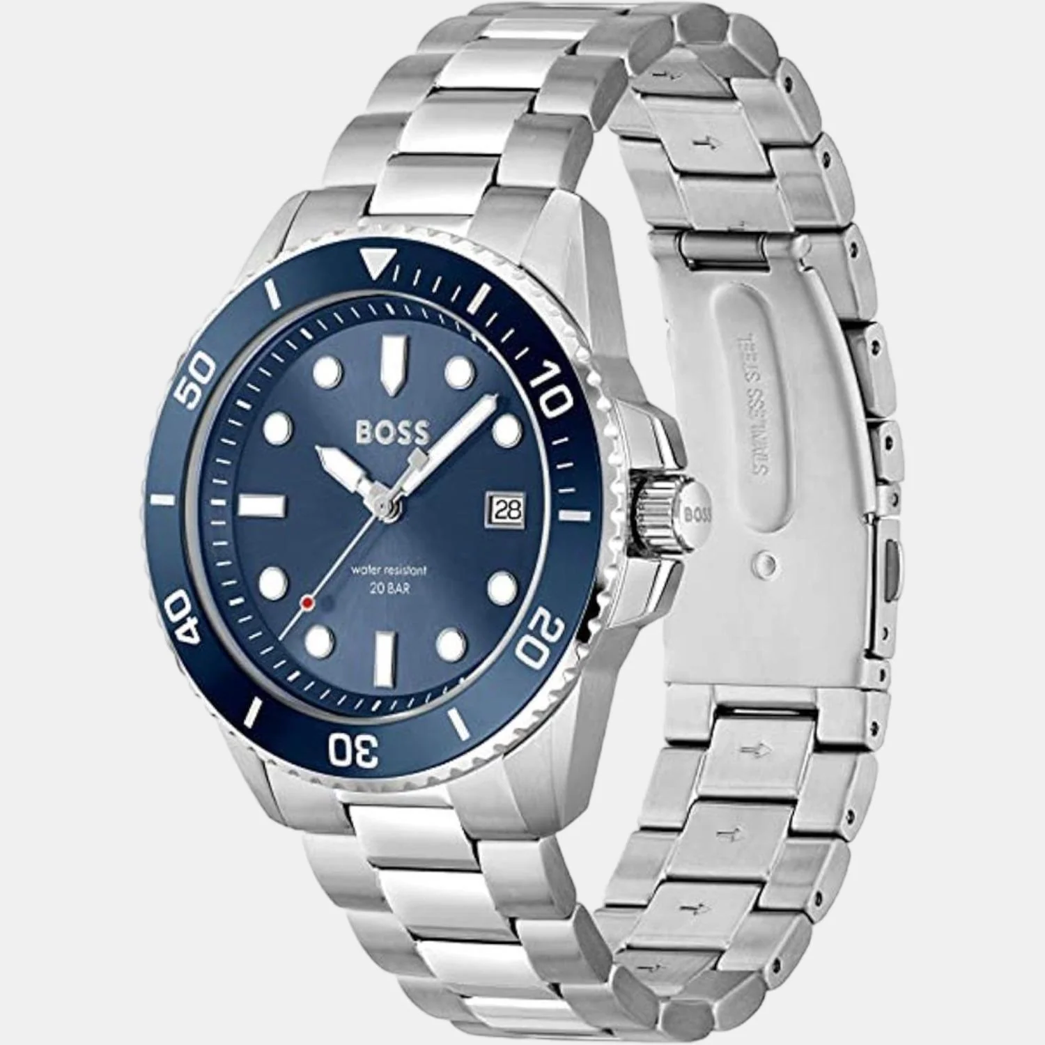Ace Men Quartz Blue Dial Analog Stainless Steel Watch 1513916 - Image 4