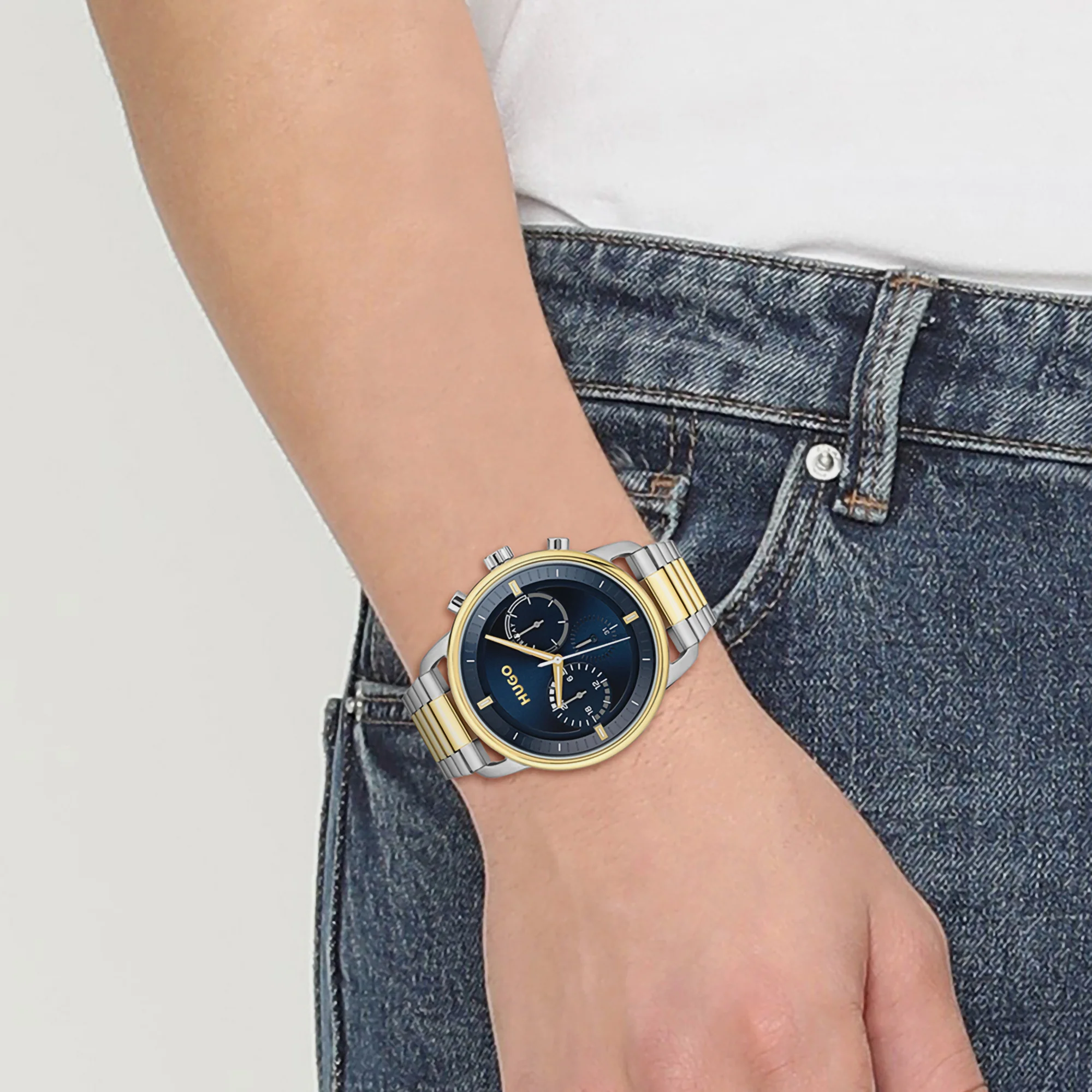 Advise Men Quartz Blue Dial Chronograph Stainless Steel Watch 1530235 - Image 4