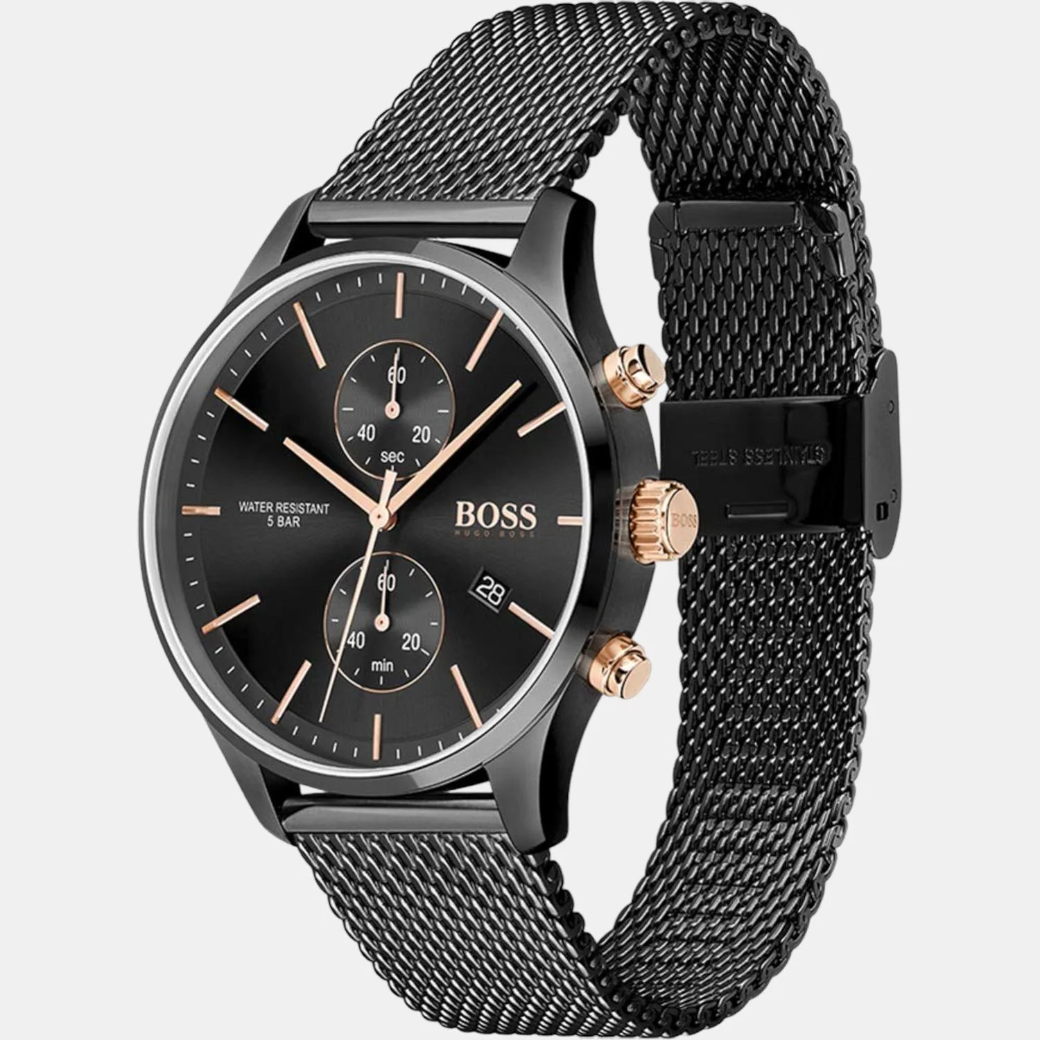 Associate Men Quartz Black Dial Chronograph Stainless Steel Watch 1513811 - Image 2