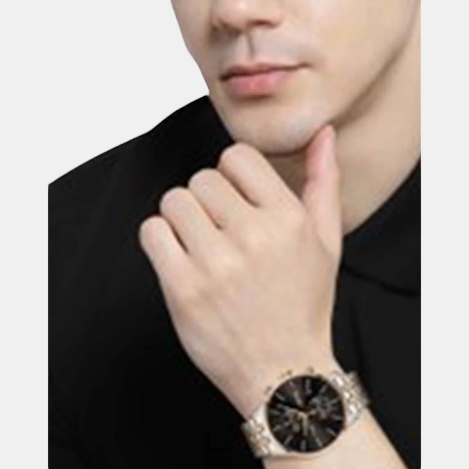 Associate Men Quartz Black Dial Chronograph Stainless Steel Watch 1513840 - Image 3