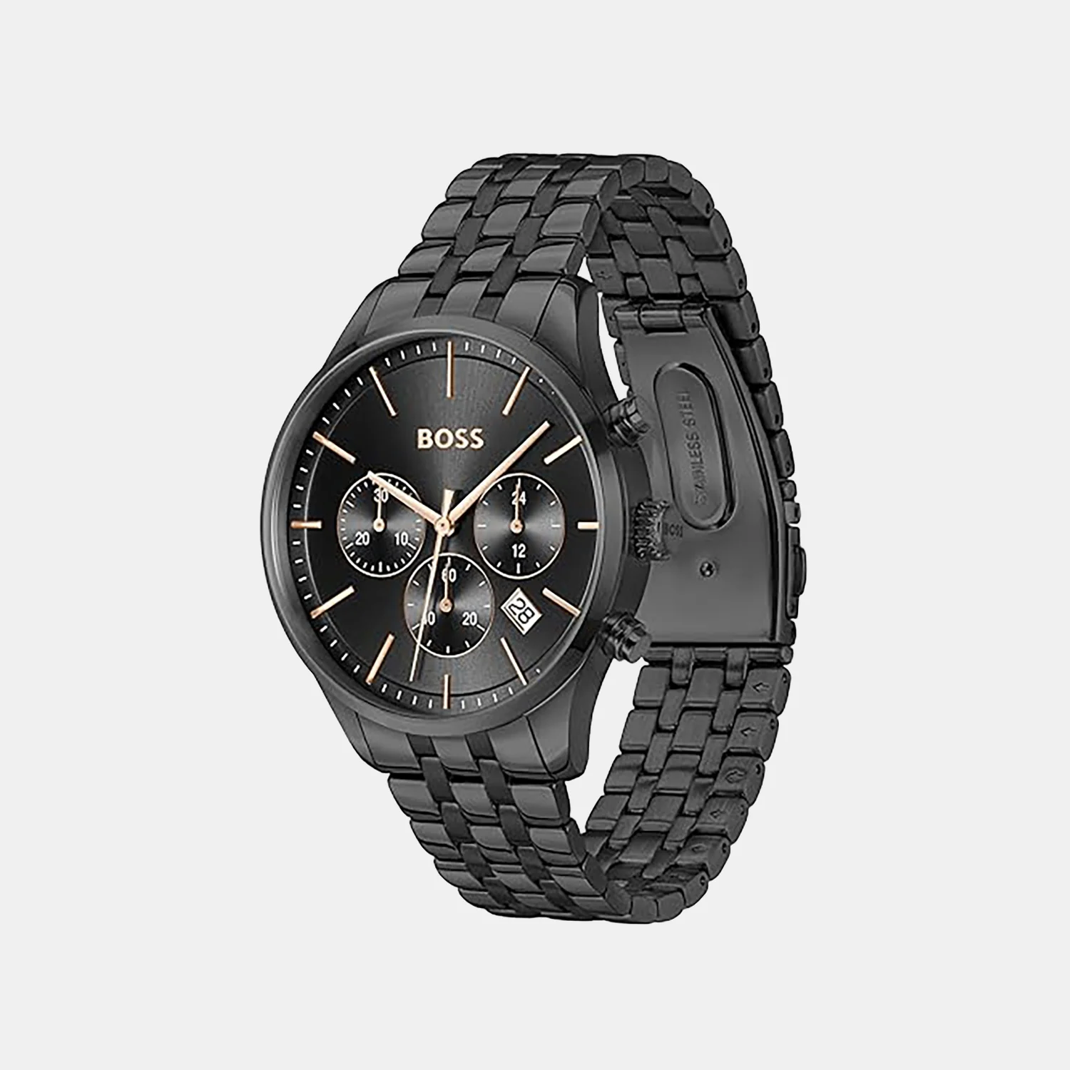 Avery Men Quartz Black Dial Chronograph Stainless Steel Watch 1514256 - Image 2
