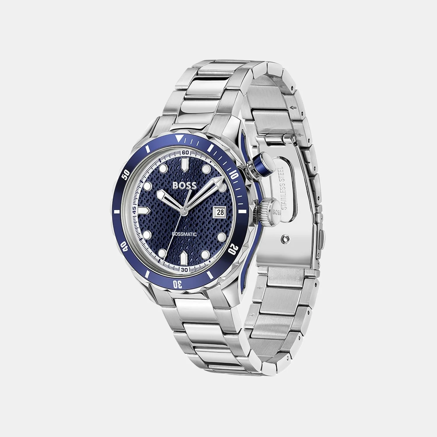 Bossmatic Men Automatic Blue Dial Analog Stainless Steel Watch 1514177 - Image 2