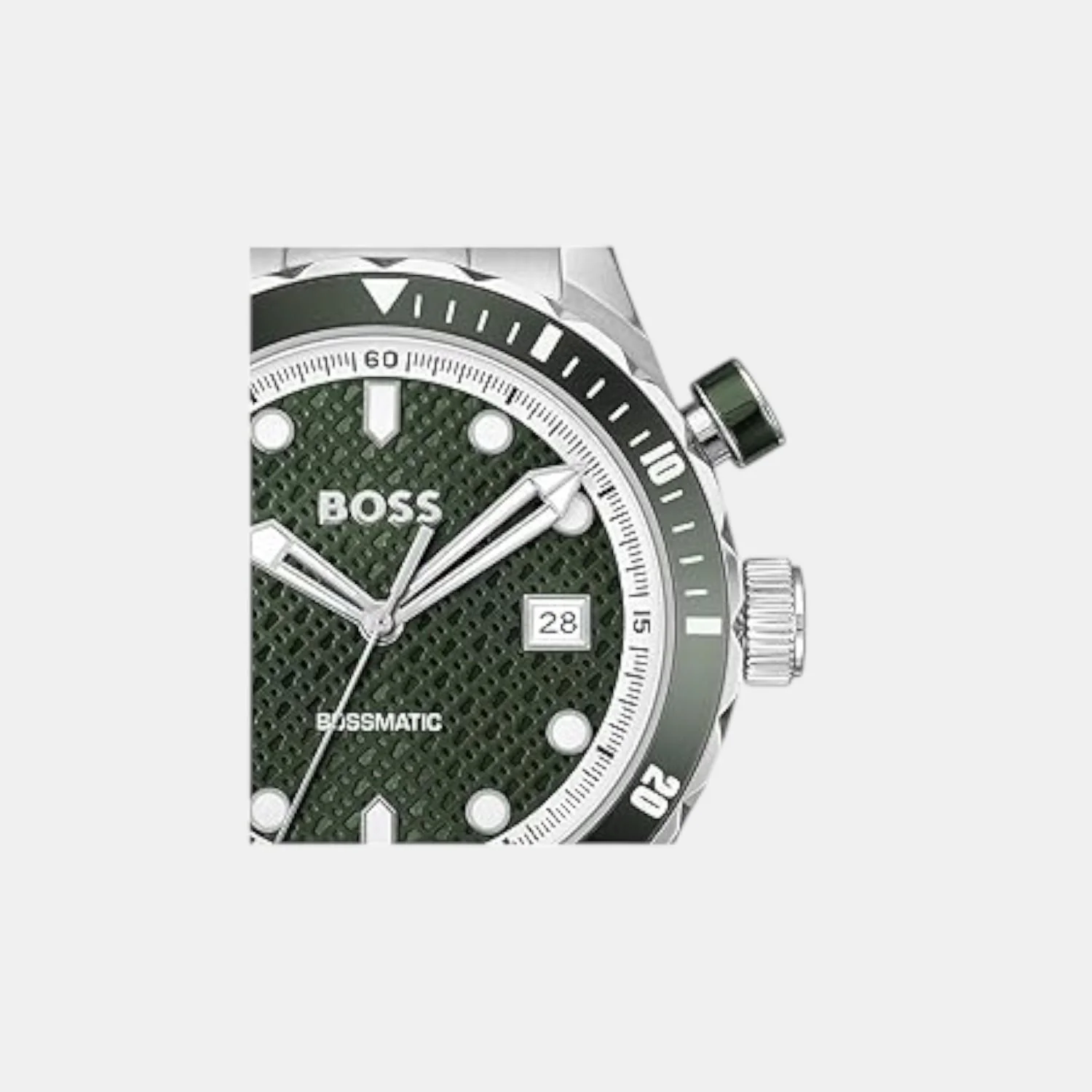 Bossmatic Men Automatic Dark Green Dial Analog Stainless Steel Watch 1514178 - Image 5