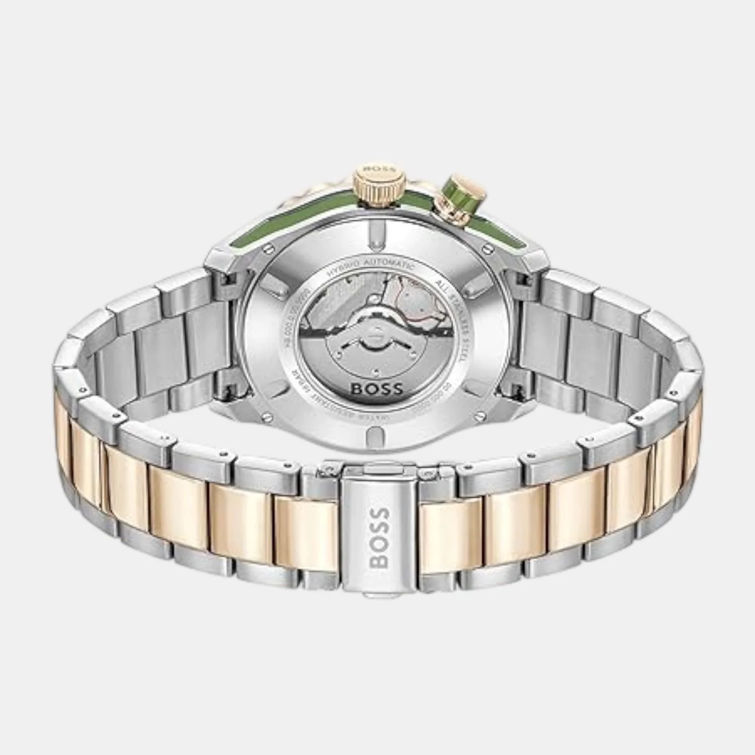 Bossmatic Men Automatic Green Dial Analog Stainless Steel Watch 1514181 - Image 4