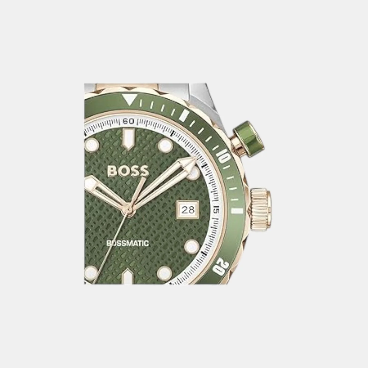Bossmatic Men Automatic Green Dial Analog Stainless Steel Watch 1514181 - Image 5