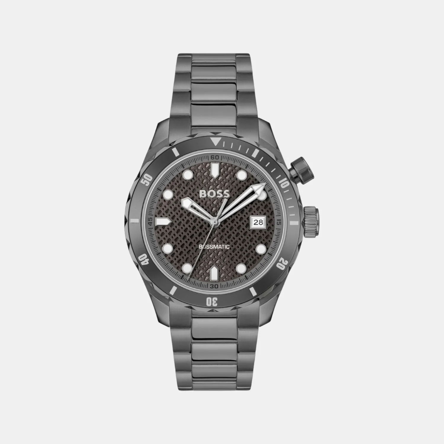 Bossmatic Men Automatic Grey Dial Analog Stainless Steel Watch 1514213 - Image 2