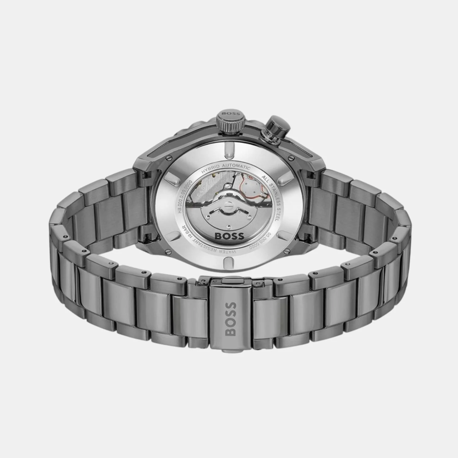 Bossmatic Men Automatic Grey Dial Analog Stainless Steel Watch 1514213 - Image 4