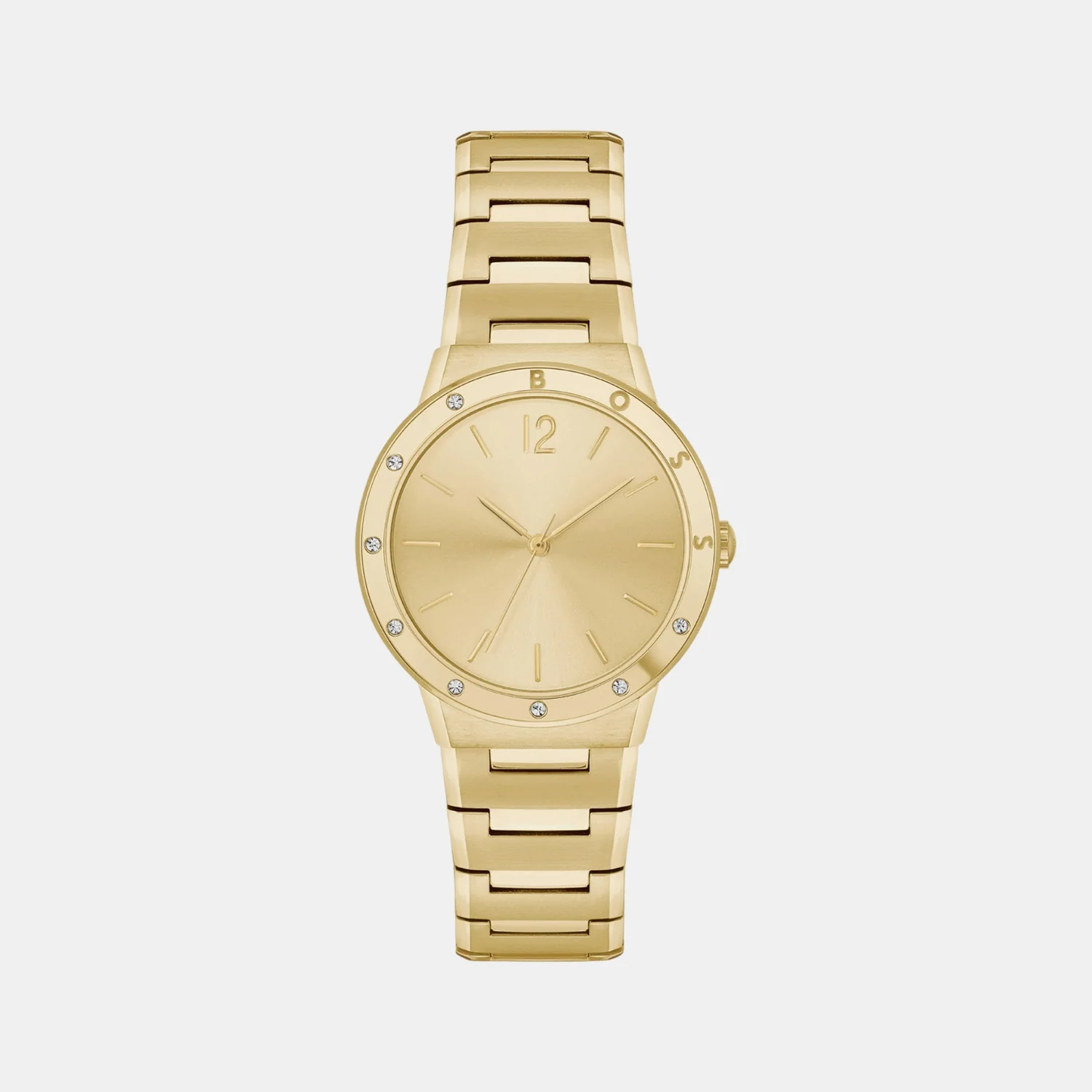 Breath Women Quartz Gold Dial Analog Stainless Steel Watch 1502715