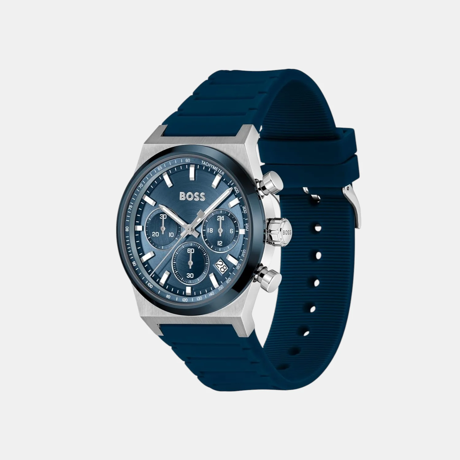 Candor Chrono Men Quartz Blue Dial Chronograph Silicone Watch 1514243 - Image 2