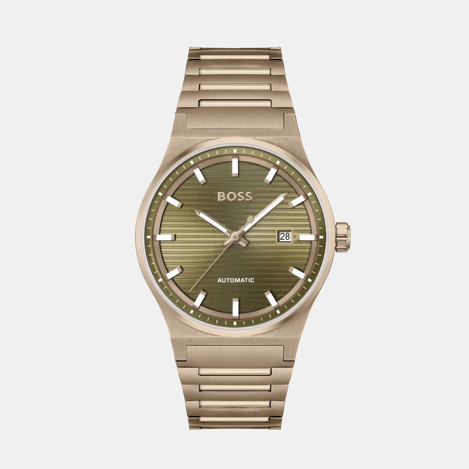 Candor Men Automatic Olive Green Dial Analog Stainless Steel Watch 1514184
